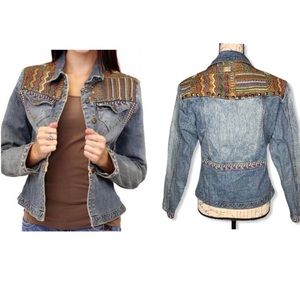 Cripple Creek Denim Embroidered Tapestry Jacket